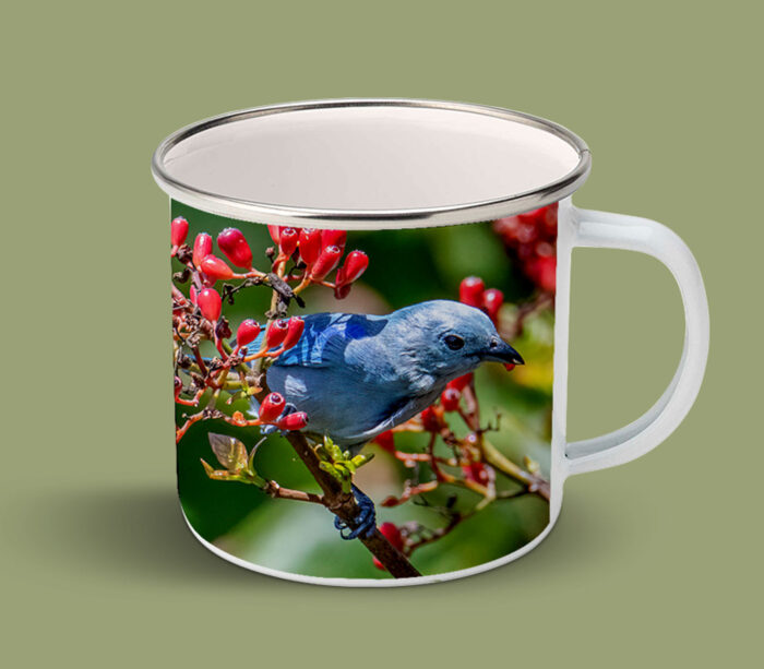 Enamel Mugs 17oz ( Bird ) Blue Tanager